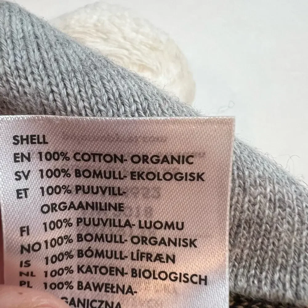Polarn O. Pyret Grey Organic Cotton Mouse Hat 1-4 Month New - Picture 4 of 5